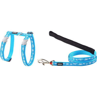 RedDingo Harness and Leash Snowflake Turquoise - XS