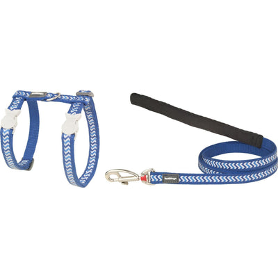 RedDingo Harness and Leash Reflective Ziggy Dark Blue - XS