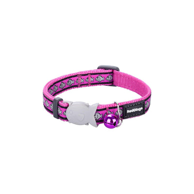 RedDingo Cat Collar Reflective Fish H-Pink - XS