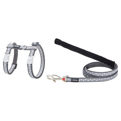 RedDingo harness and lead Stars White on Cool Grey, XS