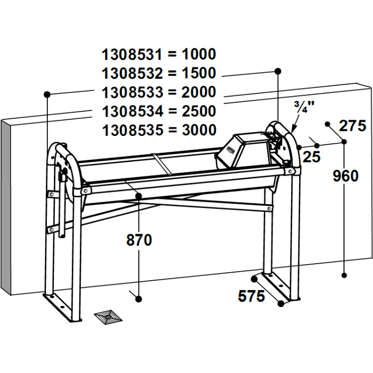 SUEVIA flat swivel trough for floor mounting Sanilu Sanilu