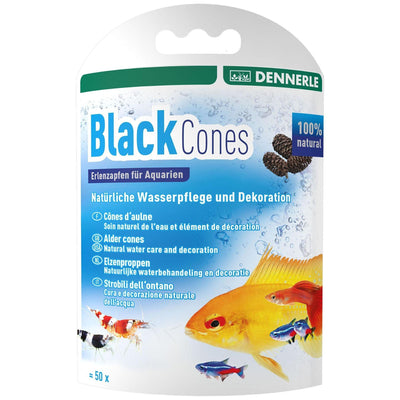 AquaRico Black Cones cônes d'aulne 40g pour 1200 litres 50 pièces