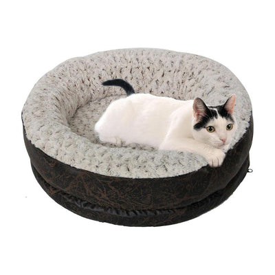 Lit pour chat et chien/donut Tibet beige-brun foncé