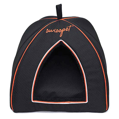 Igloo pour chiens et chats Vanto, noir/orange