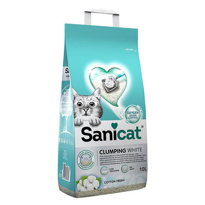 Litière pour chats Clumping White Cotton fresh 10L