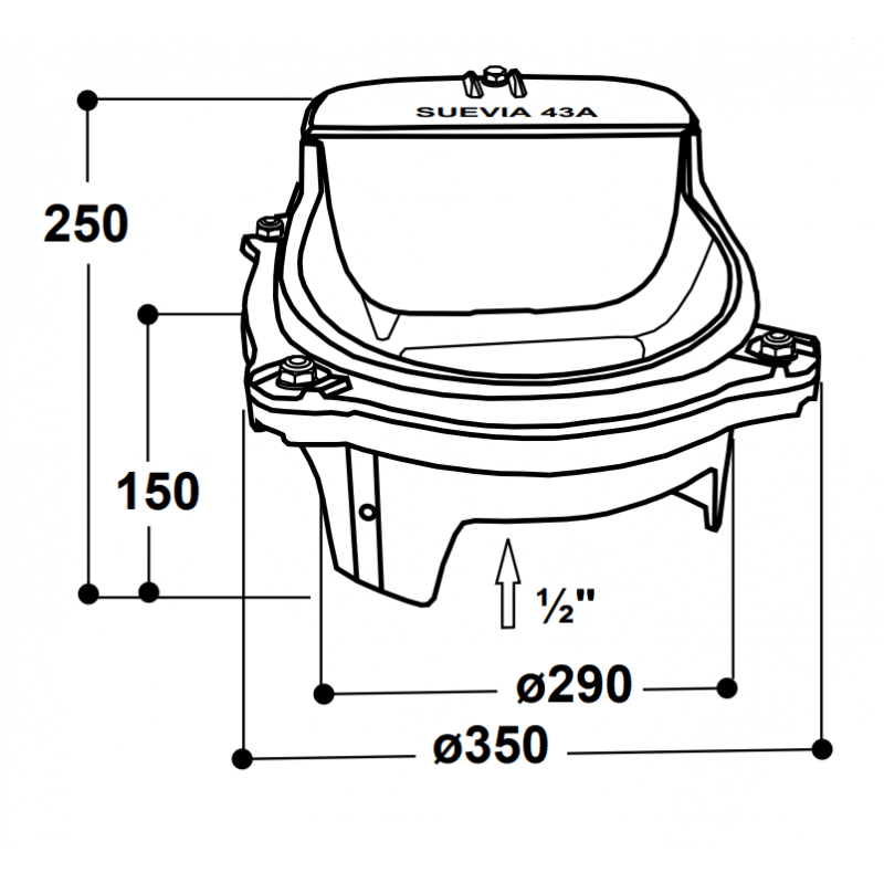 Bassin à robinet flotteur mod. 43A Patura Sanilu