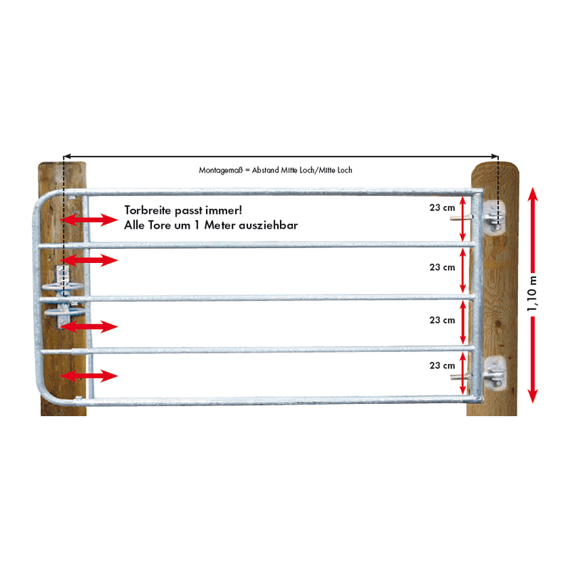 Cancello da pascolo compatto regolabile - altezza 110 cm - Sanilu