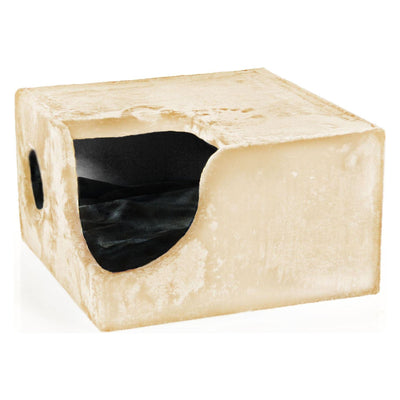 Chillout box beige con cuscino, 52x52x30cm