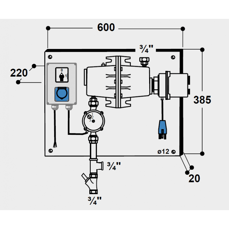 Umlaufheizsystem Mod. 303 Patura Sanilu